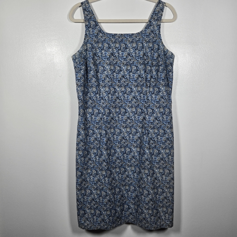 Vintage 90s Y2K Faded Glory Floral Lightweight Cotton Sleeveless Dress Large